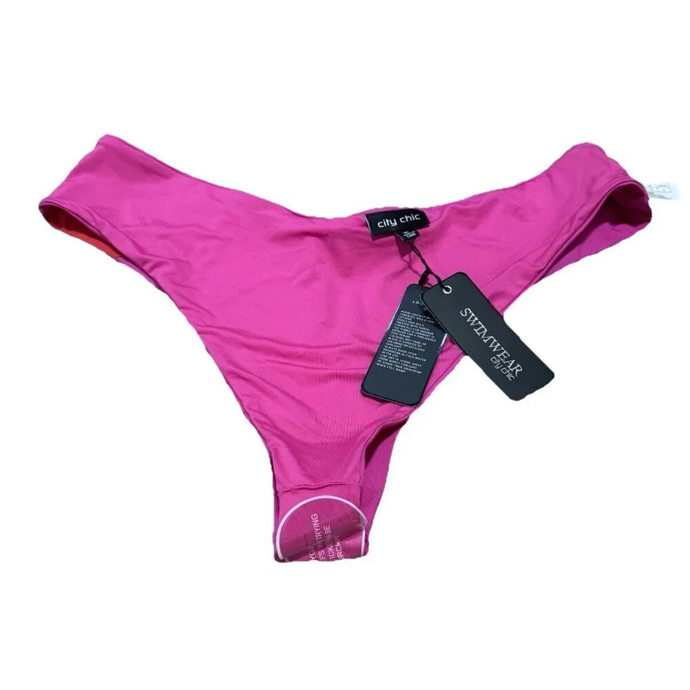 City Chic CAPRI BIKINI BRIEF PK - Grenadine - 18 / M NWT‎ Bikini Swim Bottom